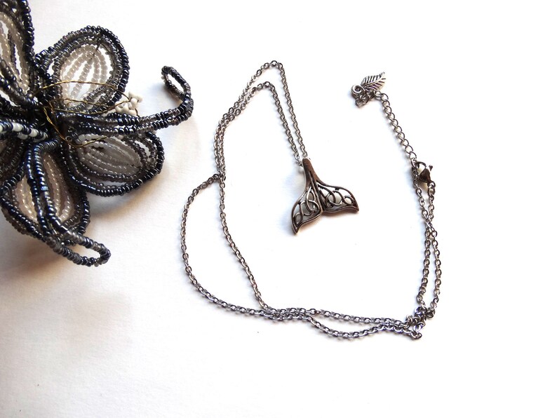 Valentine/'s Day dolphin whale tail Christmas Low budget Silver necklace pendant Mother/'s Day ethnic Woman gift idea
