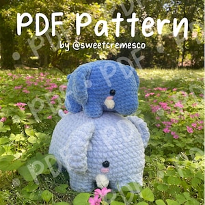 Peanut the Elephant Crochet Pattern PDF Download image 1