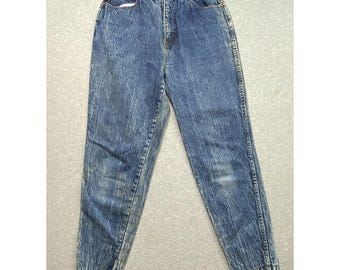 Stefano World Wide Vintage High Waisted Jeans 10 Dames Blauw Acid Wash Enkelrits