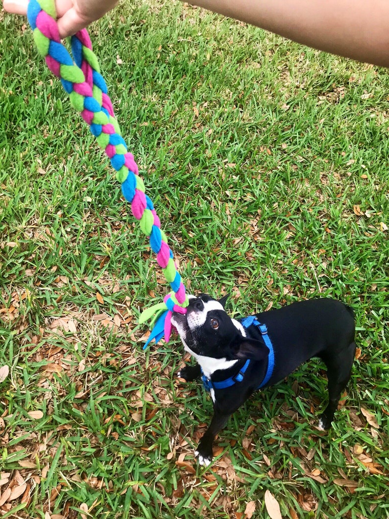 Sports Themed Dog Rope Toy Braided Fleece Dog Toy Canine Etsy