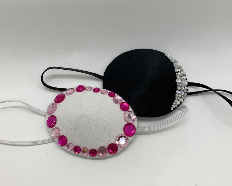 Eye Patch With Embellishments Eyepatch With Jewels and Pearls Etsy