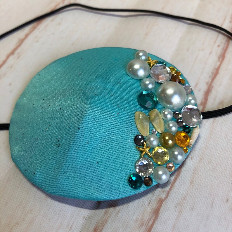 Eye Patch with Embellishments Eyepatch with Jewels Teal Etsy
