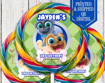 Puppy Dog Pals Lollipop Labels - Custom Swirl Pops - Puppy Dog Birthday - Dog Pals Party - Puppy Party Favors Digital - Stickers - Lollipop