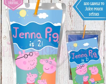 Peppa Pig Juice Pouch Labels - Capri Sun Labels - Peppa Pig Birthday Party - Peppa Pig - Digital - Printable - Printed