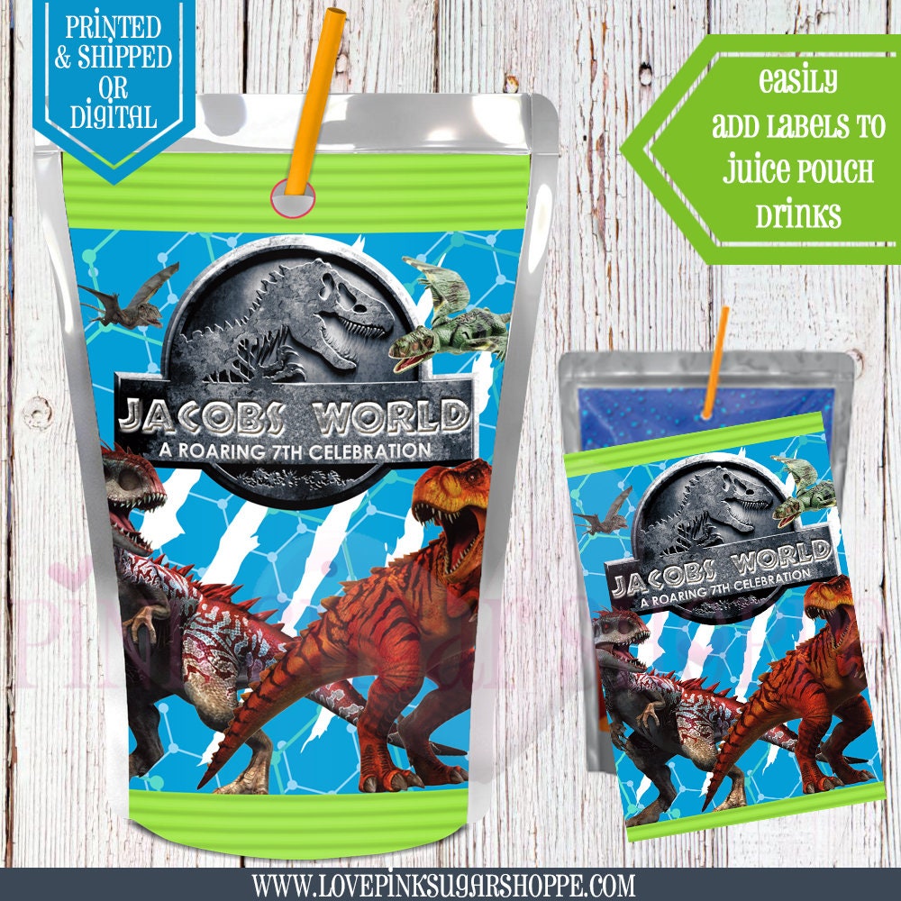 Jurassic Park Juice Pouch Labels Capri Sun Labels Jurassic | Etsy