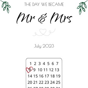 personalised the day we be came Mr & Mrs