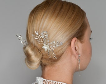 Floral Bridal Hairpin, Wedding Hair Pin, Flower Hair Comb