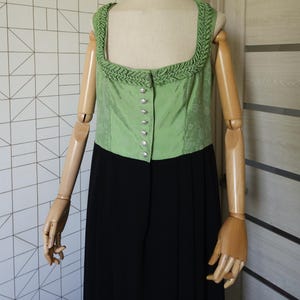 Vintage Original Dirndl Dress, Octoberfest Dress, Bavarian Dress, Festival Dress, Green Black Dirndl, Austrian Folk Dress, Dirndl Size 46