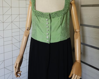 Vintage Original Dirndl Dress, Octoberfest Dress, Bavarian Dress, Festival Dress, Green Black Dirndl, Austrian Folk Dress, Dirndl Size 46