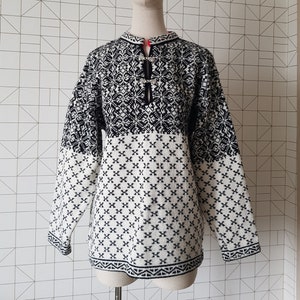 Vintage handgemachte Unisex Norwegen gestrickte Winter Wolle Pullover, norwegische Pullover skandinavisch Wolle Pullover