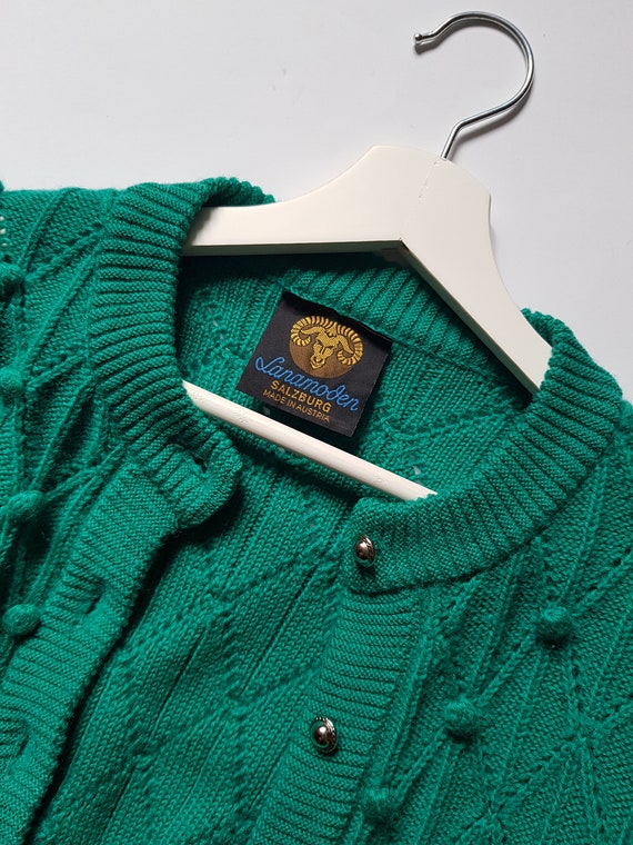 Vintage Lanamoden Salzburg green cardigan, Austri… - image 7