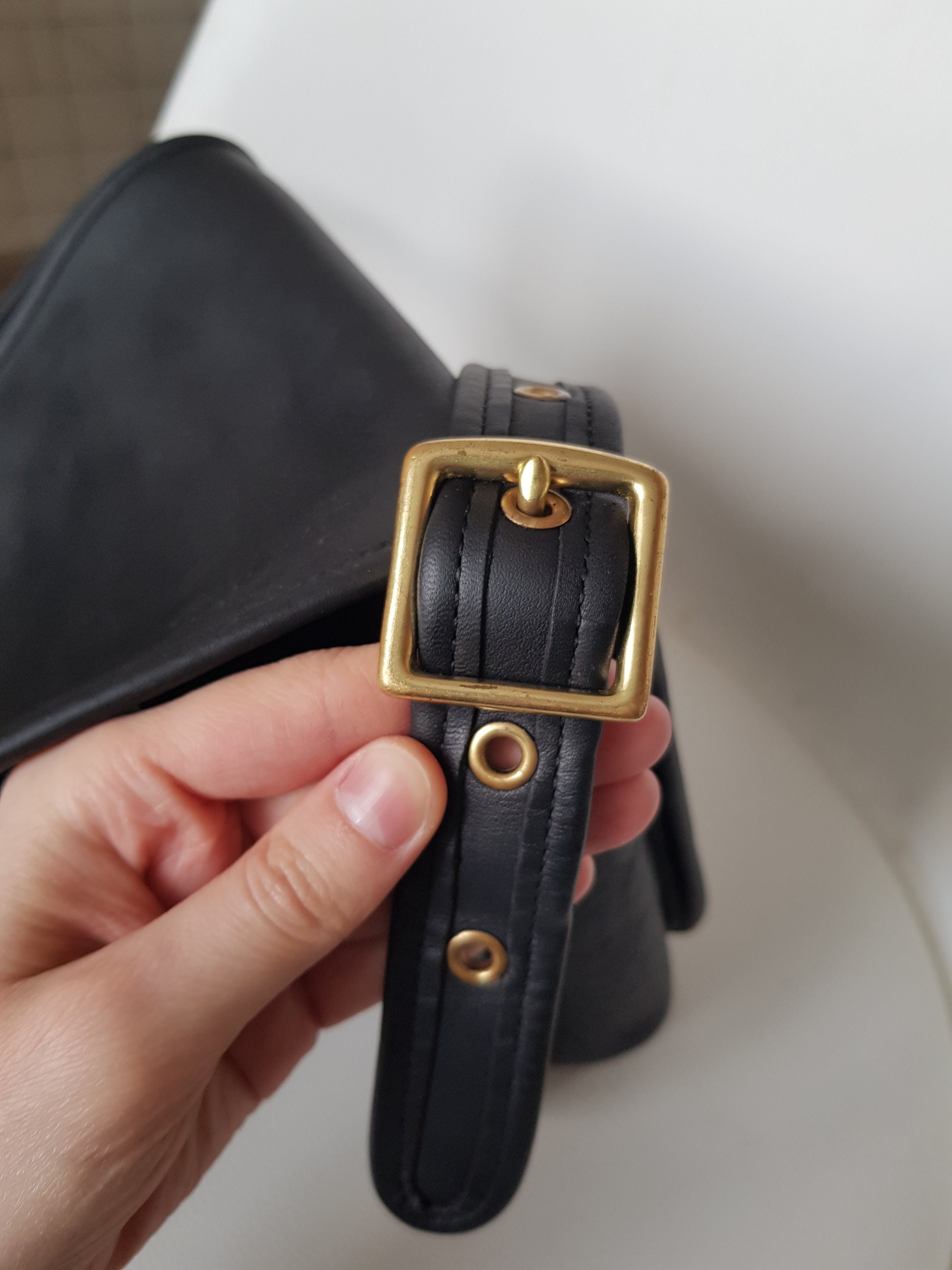 Vintage Coach Trail Bag 9965, Black Leather Crossbody Handbag - Etsy