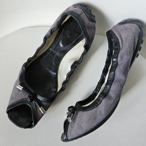 Tod’s Leather Ballerina Flats, Leather Jeans Buckle Flats, Ballet Flats, Womens Tod’s Slip On Ballet Flats, Size 39 1/2, Made in Italy