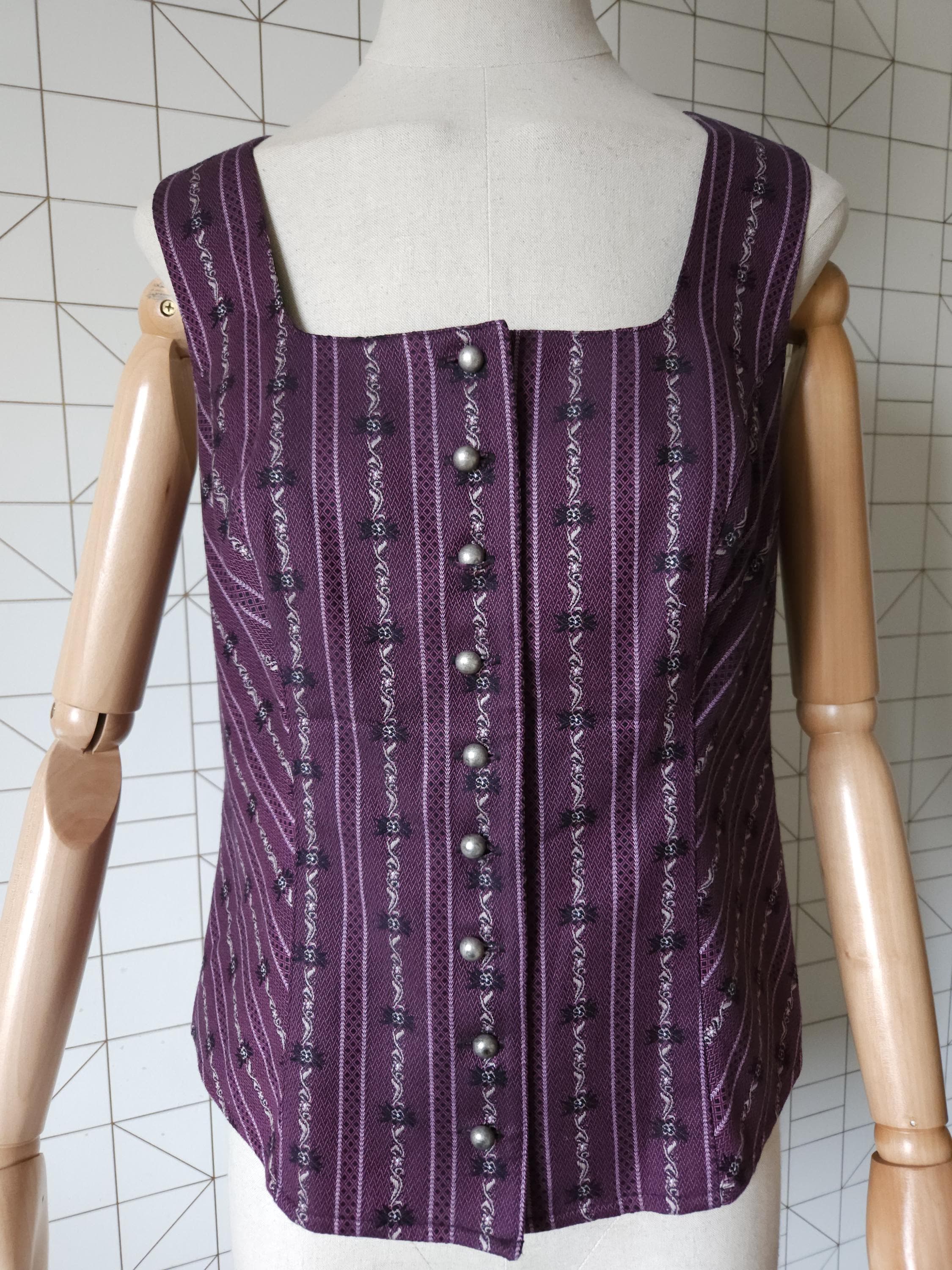 Vintage Octoberfest Dirndl Corset, Vintage vest, Festival top, Octoberfest Dirndl Blouse, Victorian top, Oktoberfest Dirndl Top, Size 42