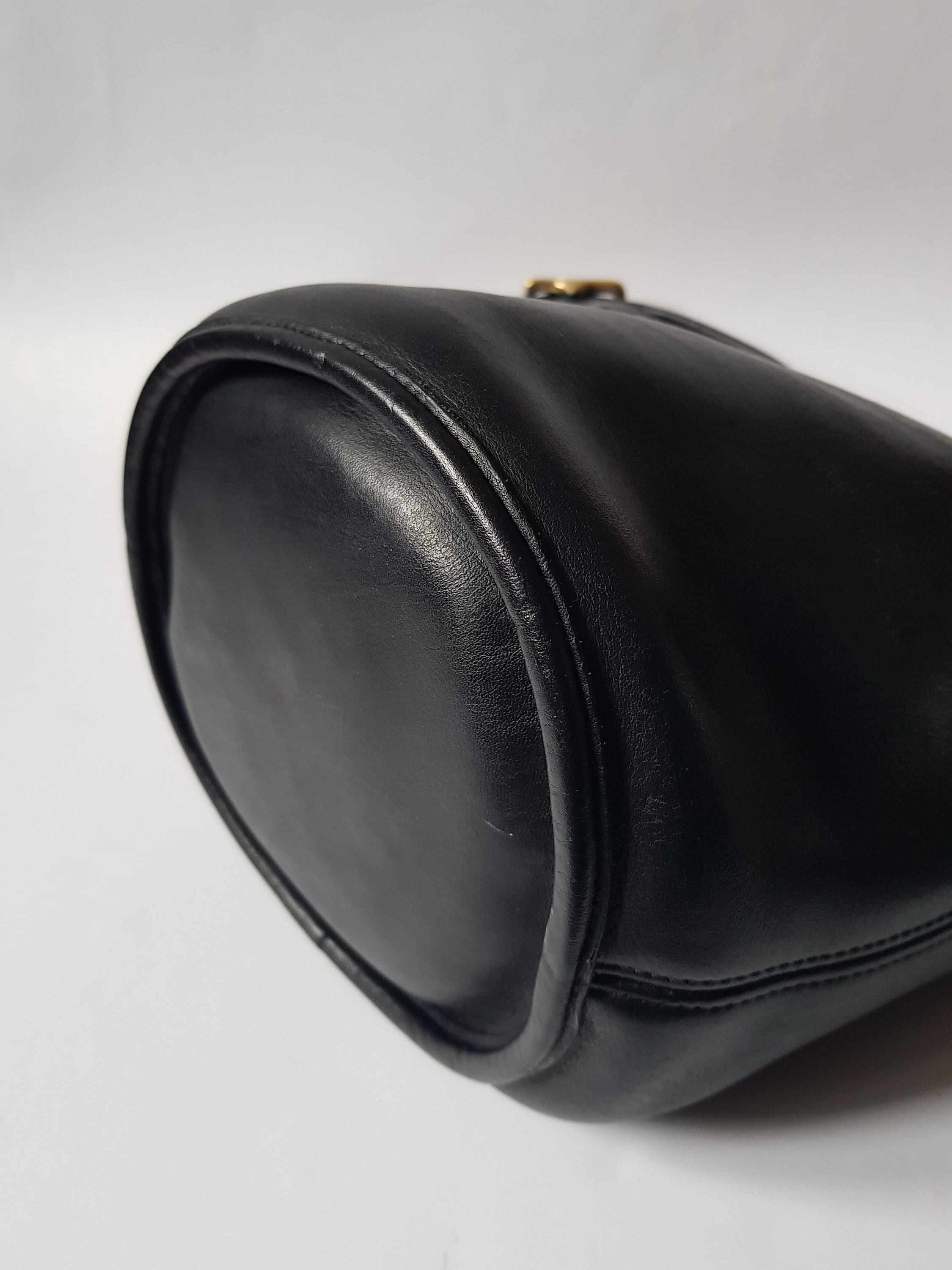 Vintage Coach Leather Bucket Bag, Black Crossbody, XL - Etsy