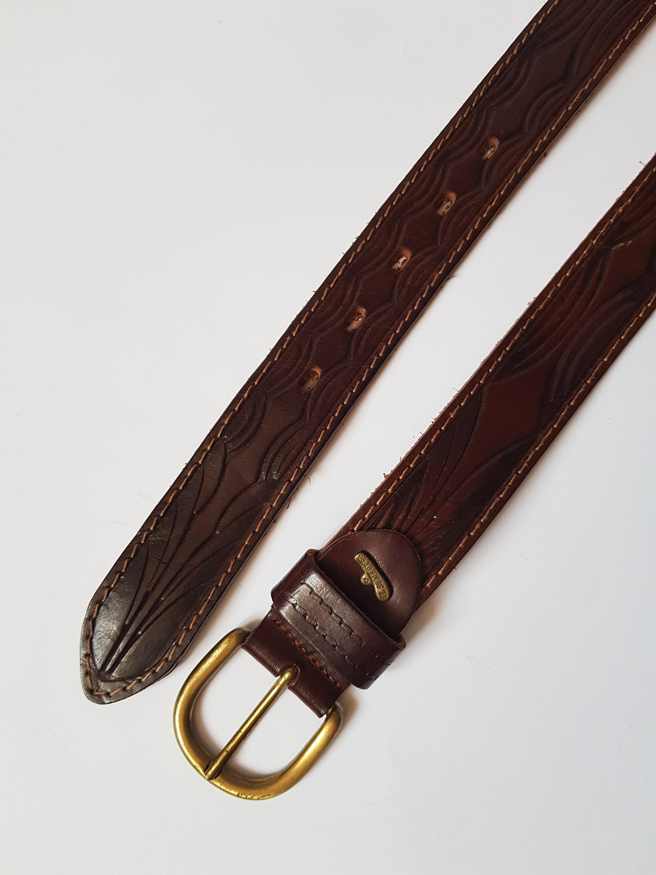 Brown and Silver  El Sombrero Brown Italian Leather Western Belt Made in Italy Silver Metal main image 1