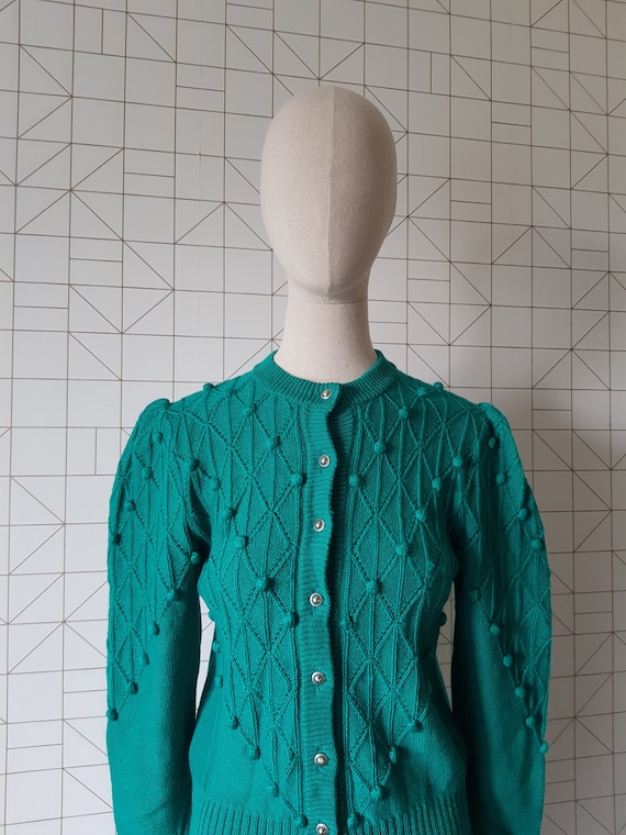 Vintage Lanamoden Salzburg green cardigan, Austri… - image 5