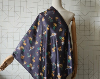 Écharpe En Soie Front Line Zurich - Motifs Colorés - Occasion - Accessoire Mode Femme