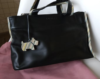 Vintage Radley svart läderväska med topphandtag