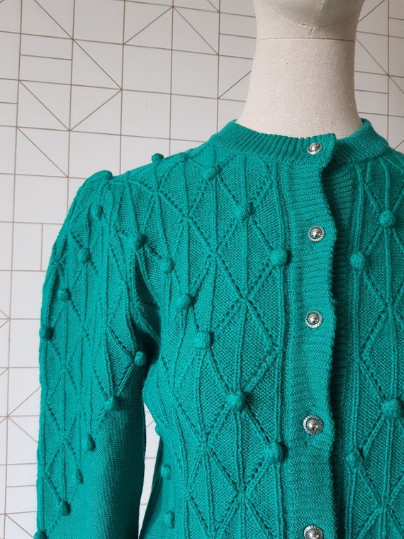 Vintage Lanamoden Salzburg green cardigan, Austri… - image 2