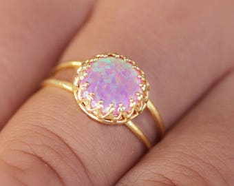 Opal Ring,opal gold ring,Pink opal ring,dainty opal ring,ladies opal Ring,Engagement gold ring,tiny opal ring,opal statement ring