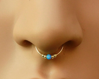 Septum,tiny Opal Septum,septum jewelry,silver septum,septum ring, septum hoop,opal piercing,septum nose hoop,thin septum,septum piercing