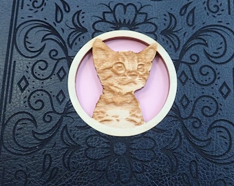 Diario personalizado para gatos, icono de gatito cortado con láser, meditación, intención