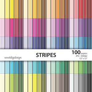 Stripes digital paper, striped scrapbook paper, stripes colors background, rainbow digital paper, lines scrapbooking
