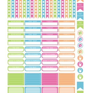 Pink Planner Stickers, Functional Printable Half & Full Boxes for Happy Planner and Erin Condren