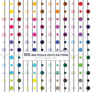 Papeles digitales sin costuras con lunares de 100 colores, fondo sin costuras, papel digital multicolor para álbumes de recortes, uso comercial pequeño.