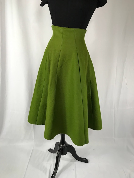 Genuine 50sGreen Felt Poodle Skirt by Modern Junio