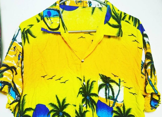 Vintage Beach Shirt, Hawaiian Surfer Shirt, Hawaii