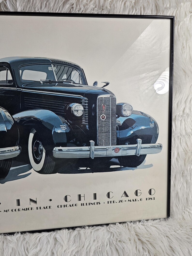 Affiche originale du salon de l'automobile de 1983 de Harold James