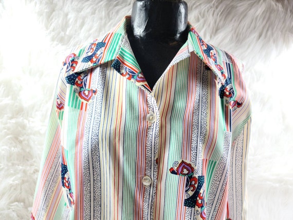 Vintage Fashion Coalition 70s vibe colorful strip… - image 1