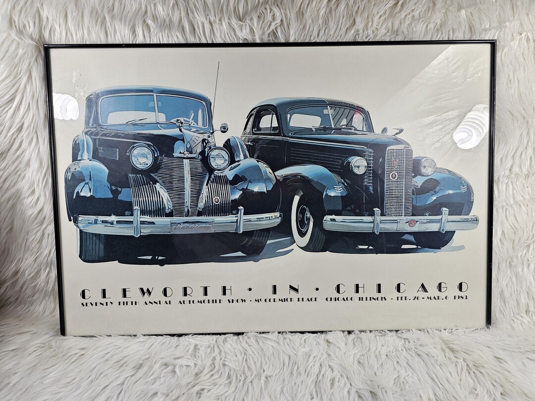 Affiche originale du salon de l'automobile de 1983 de Harold James