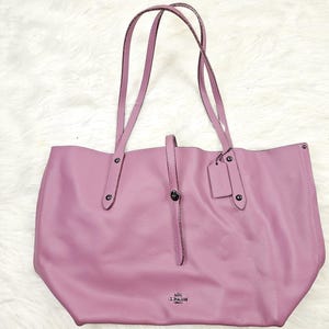 Coach Market Tote Primrose Purple Pink Sparkle Purse Leather Shoulder Handbag