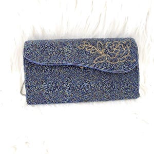 Super Cool Vintage Beaded Floral Colorful Purse Handbag Inner Pocket Fully Lined