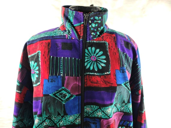 ERIN LONDON Vintage Colorful Abstract Jacket, Vin