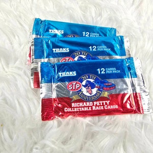 Traks 91 STP Richard Petty Kolekcjonerskie karty wyścigowe Fabrycznie zapieczętowane 3 opakowania - 12 kart