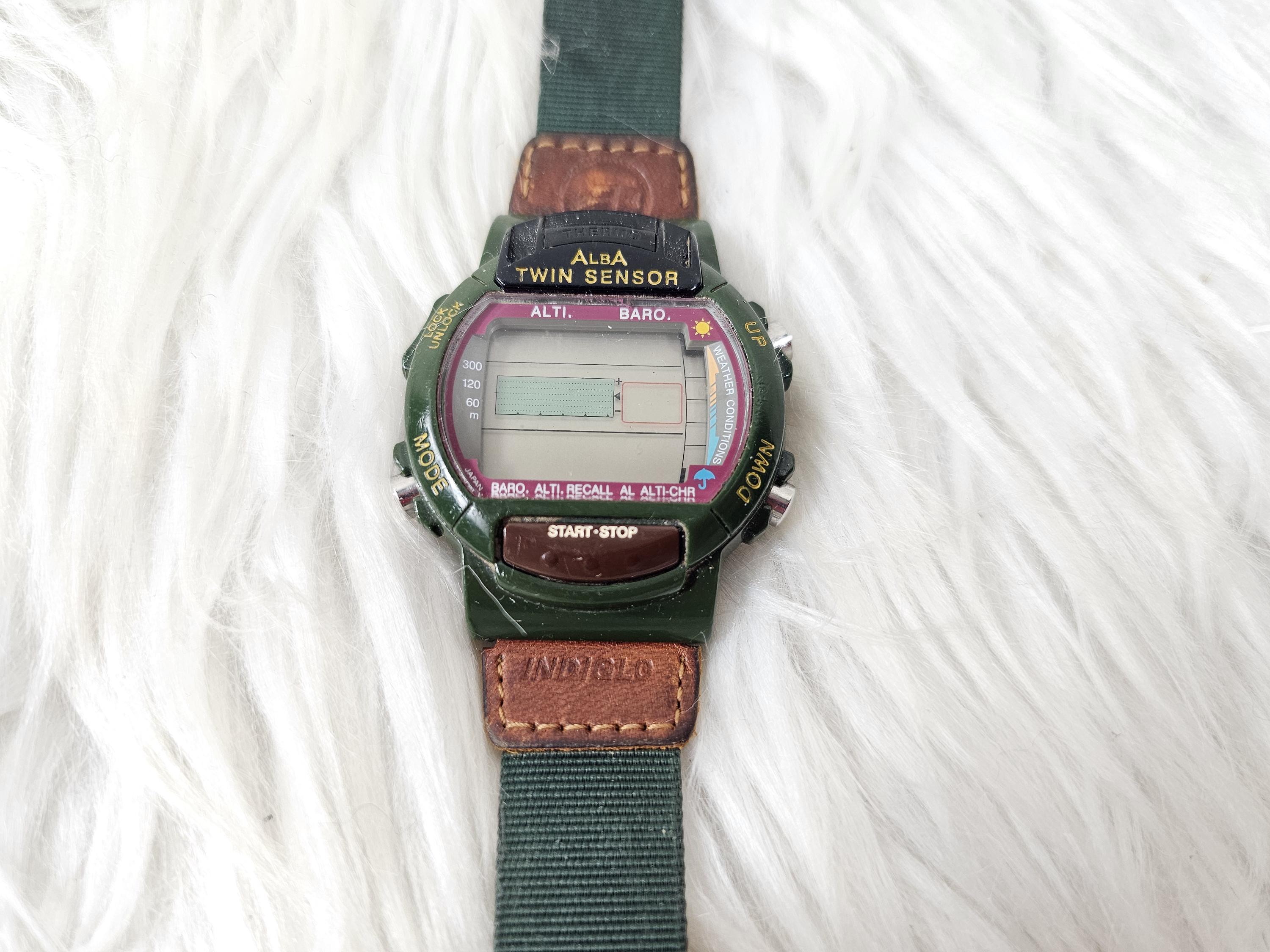 ALBA W750-4A00 THERMO TWIN SENSOR 腕時計 Rare!!! Vintage Seiko Alba Digital Thermo Twin Sensor Japan