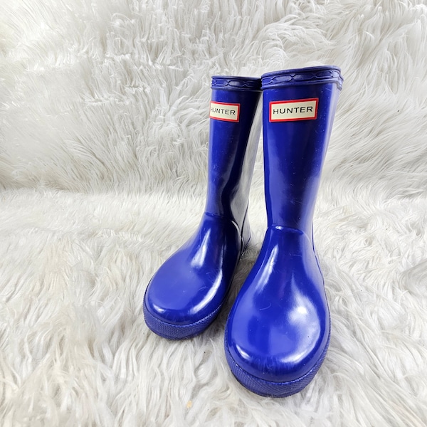 SUPER coole Blue Rubber Hunter regenlaarzen UK 12 US 13