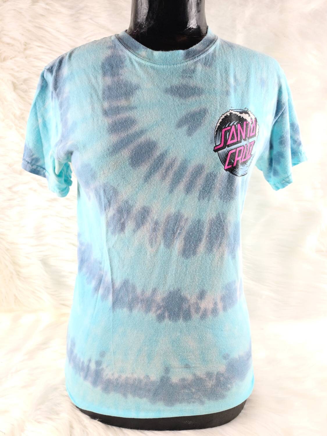 The Original Santa Cruz Skateboard Blue Tie Dye Tee Shirt