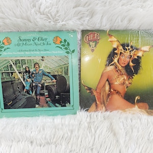 2 records - 1972 MCA Records Sonny and Cher Vintage Vinyl Record - All I Ever Needed Is You + Cher Take me Home