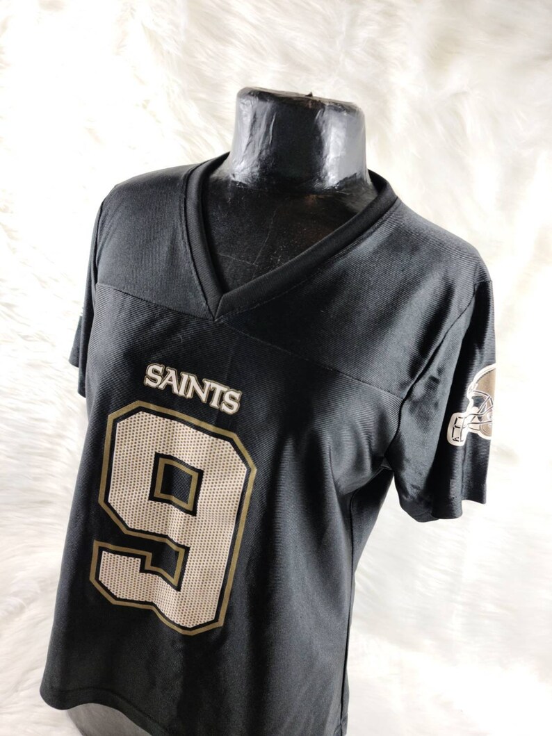 مقليات Drew Brees New Orleans Saints Women's Jersey #9 NFL Team Apparel Black And  Glitter Gold مقليات