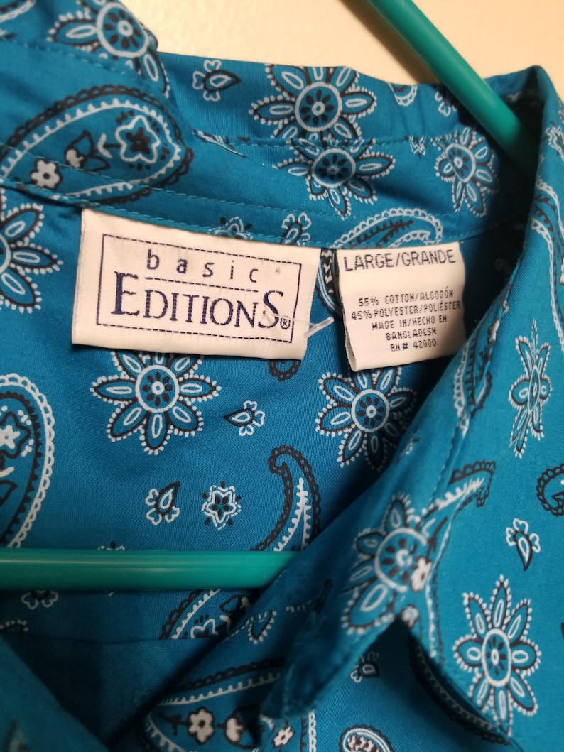 Vintage Blue Basic Editions Dress Shirt Size L