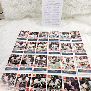 Cartões McDonald's NFL Chicago Bears Superbowl 1986 (24) Blue Tab sem arranhões, perfeitos