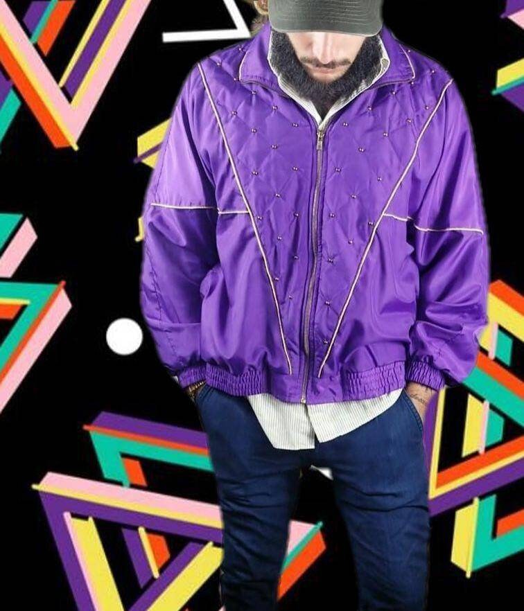 Vintage Purple Windbreaker Jacket Retro 