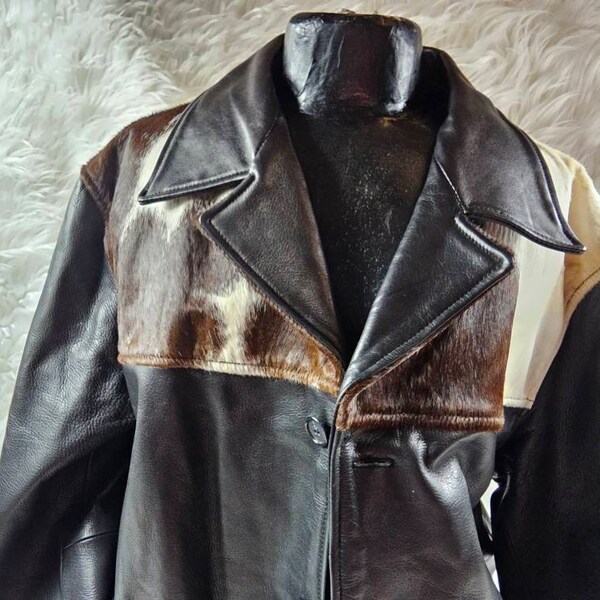 Cow Hide Jacket Etsy