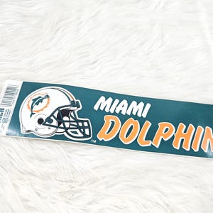 Vintage 1990 12in Miami Dolphins NFL Football Bumper Sticker Decal Team NFL