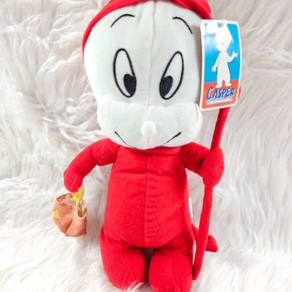 NWT 2004 Casper Friendly Ghost Devil Halloween Costume Pumpkin Plush 14"